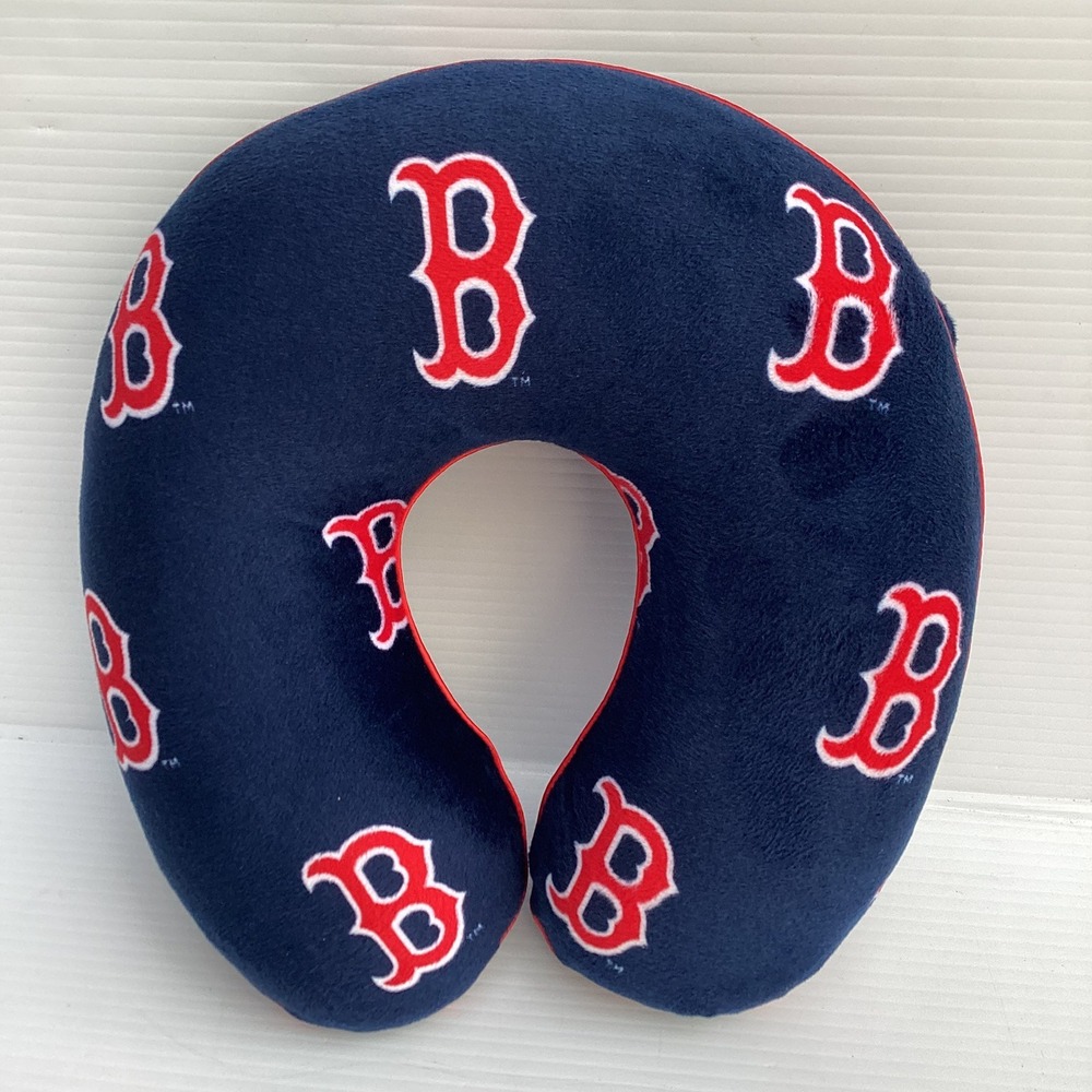 Boston Red Sox MLB Memory Foam Neck Relaxation Pillow Home Travel Navy Red White